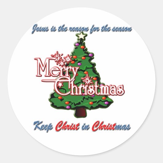 Hou Christus in Kerstmis. Ronde Sticker (Voorkant)