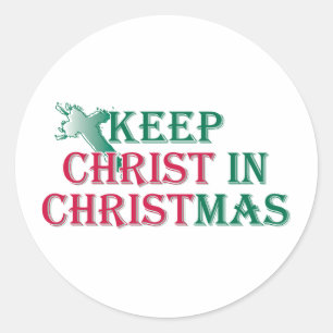 Hou Christus in Kerstmis. Ronde Sticker