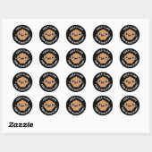 Hou Clam en maak Puns Funny Shell Pun Dark BG Ronde Sticker (Vel)