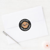 Hou Clam en maak Puns Funny Shell Pun Dark BG Ronde Sticker (Envelop)