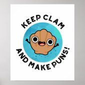 Hou Clam en maak Puns Funny Shell Pun Poster (Voorkant)