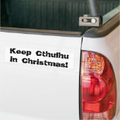 Hou Cthulhu in kerst Bumpersticker (Op Truck)