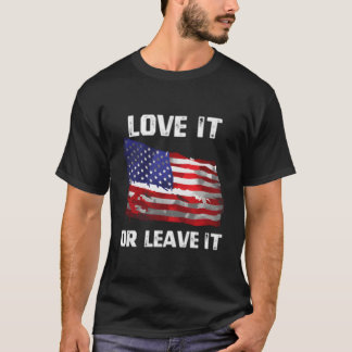 Hou ervan of verlaat het patriottische Amerikaanse T-shirt