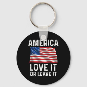 Hou ervan of vertrek het patriottische Amerikaanse Sleutelhanger