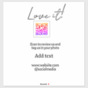 Hou ervan scan QR review sociale media foto delen Sticker