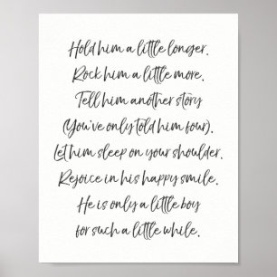 Hou hem vast, peuterie peuterkunst Quote art. Poster