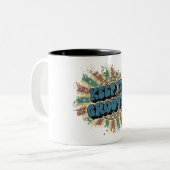 Hou het groovy tweekleurige koffiemok (Voorkant links)