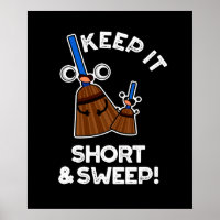 Hou het kort en vaag de grappige broom op.