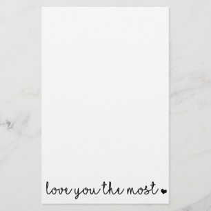 hou het meest van je met hart eenvoudig modern briefpapier