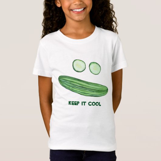 Hou het op als Cucumber Funny Waterverf Face T-shirt (Voorkant)