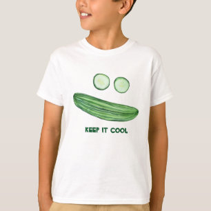 Hou het op als Cucumber Funny Waterverf Face T-shirt