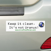 "Hou het schoon." Bumpersticker (Op auto)