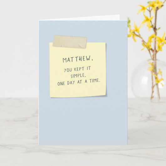 Hou het Simpel Vijfde Verjaardag Kaart (Gele Bloem)