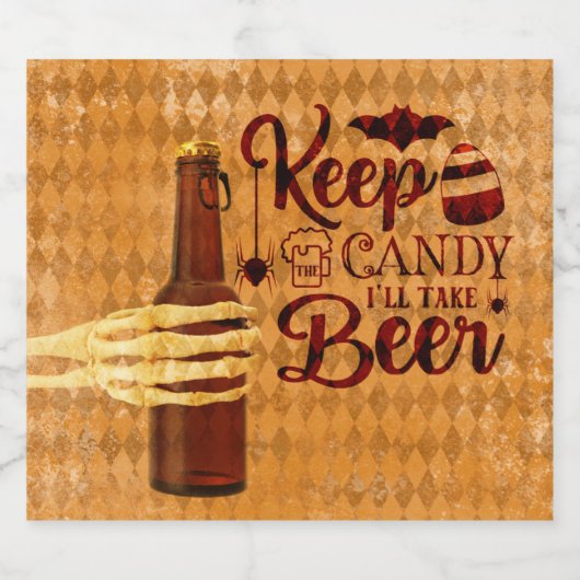 Hou het Snoep, ik neem Bier mee. Bier Etiket (Enkel label)