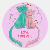 Hou je altijd van katten ronde sticker (Voorkant)