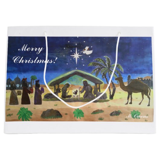 Hou je Christus in kerstcadeautassen Large Cadeautasje (Voorkant)