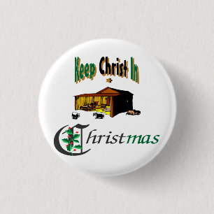 Hou je Christus vol kerstmis Ronde Button 3,2 Cm