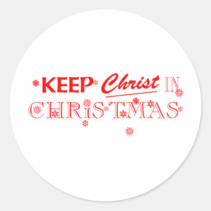 Hou je Christus vol kerstmis Ronde Sticker