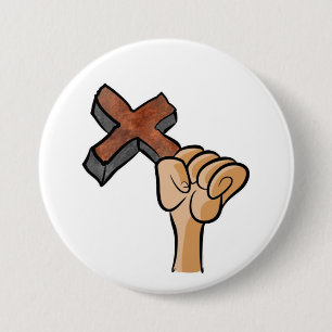 Hou je geloof hoog ronde button 7,6 cm