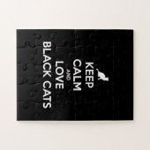 Hou je kalm en hou van zwarte katten legpuzzel (Horizontaal)