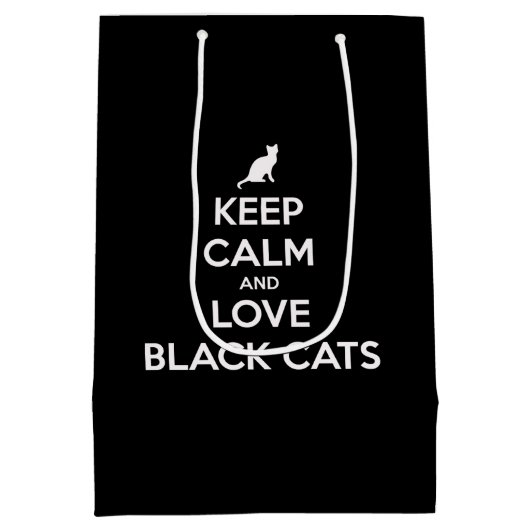 Hou je kalm en hou van zwarte katten medium cadeauzakje (Achterkant)