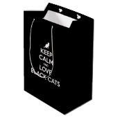 Hou je kalm en hou van zwarte katten medium cadeauzakje (Achterkant Gekanteld)