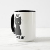 Hou je kop! Einde argument beledigen boze zwarte k Mok (Voorkant links)