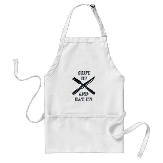 "Hou je kop en eet het op!" Apron Standaard Schort (Voorkant)