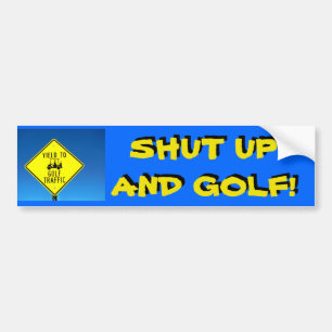 Hou je kop en Golf. - Langzame Golfer Golf Cart St Bumpersticker
