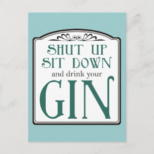 Hou je kop, ga zitten en Drink je kin Briefkaart