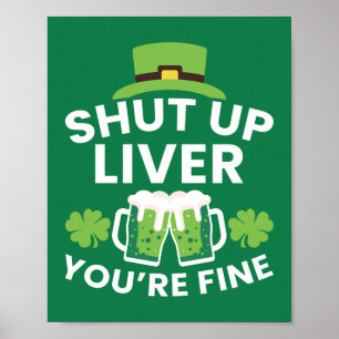 Hou je kop, Lever je bent goed grappig St. Patrick Poster