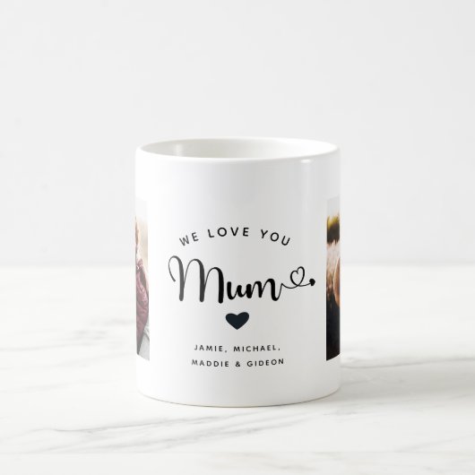Hou je Mum Hearts Custom Twee Foto Trendy Chic Koffiemok (Center)