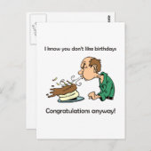 Hou je niet van verjaardagen? Middelbare leeftijd Briefkaart (Voorkant / Achterkant)