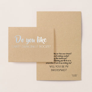 Hou je ook van het grappige voorstel van Bridesmai Folie Kaarten