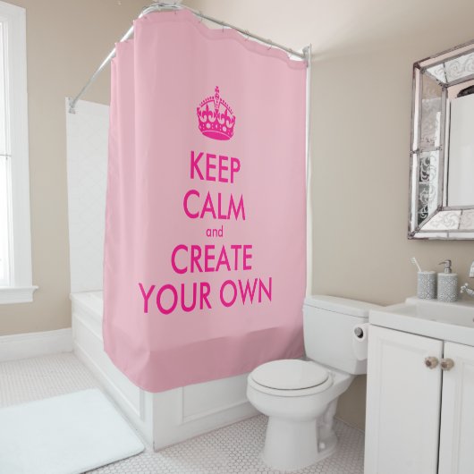 Hou je rustig en creëer je eigen — Roze Douchegordijn (In situ)