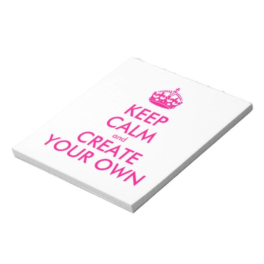 Hou je rustig en creëer je eigen — Roze Notitieblok (Gedraaid)