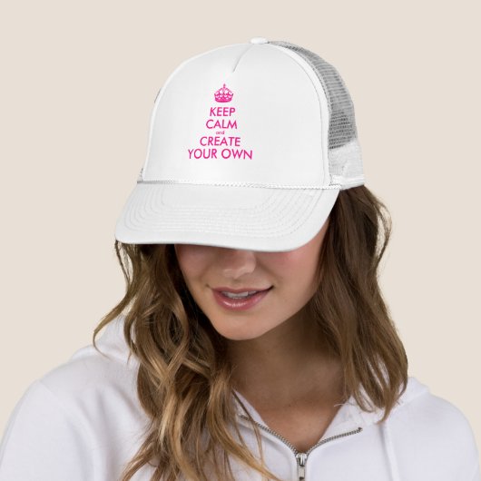 Hou je rustig en creëer je eigen — Roze Trucker Pet (In situ)