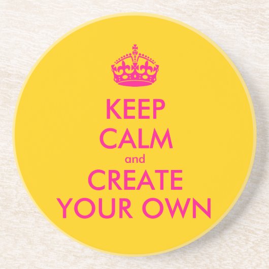 Hou je rustig en creëer je eigen — Roze Zandsteen Onderzetter (Voorkant)