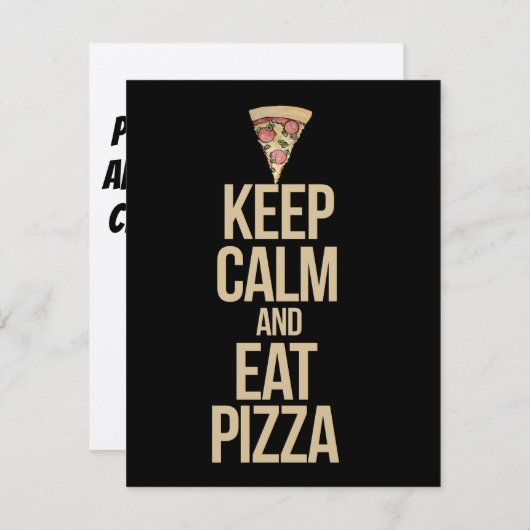Hou je rustig en eet pizza kaart (Voorkant / Achterkant)