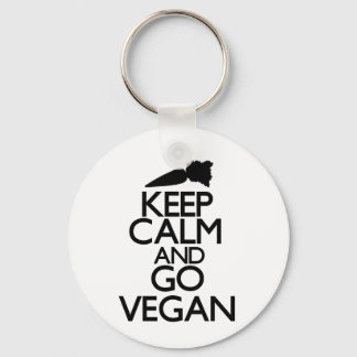 Hou je rustig en ga naar vegan sleutelhanger