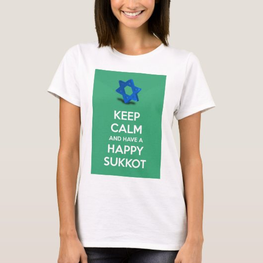 Hou je rustig en heb een Happy Sukkot. T-shirt (Voorkant)