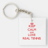 Hou je rustig en hou van Real Tennis Sleutelhanger (Voorkant)