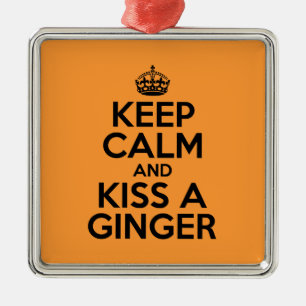 Hou je rustig en kus een Ginger. Metalen Ornament