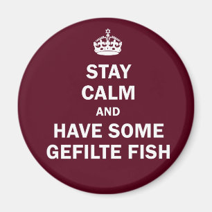 Hou je rustig en laat wat Gefilte Fish eten halen Magneet