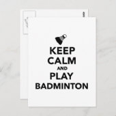 Hou je rustig en speel Badminton. Briefkaart (Voorkant / Achterkant)