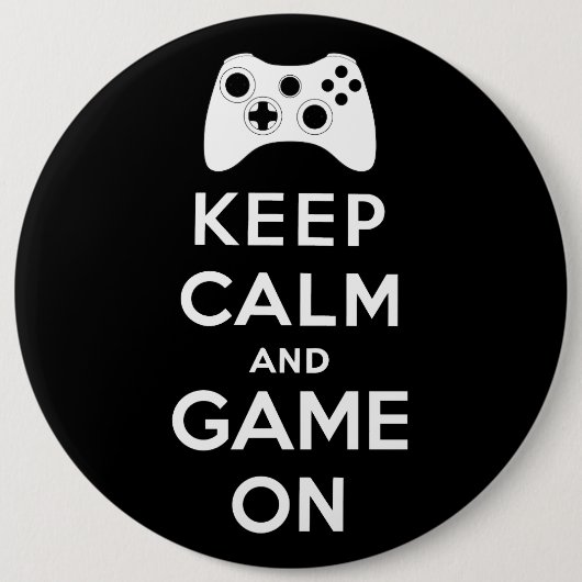 Hou je rustig en speel mee ronde button 6,0 cm (Voorkant)