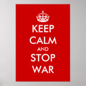 Hou je rustig en stop met oorlog |  POSTER (Voorkant)