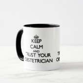 Hou je rustig en vertrouw op je verloskundige mok (Voorkant links)