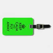 Hou je rustig en vlieg weg met grappig neongroen r bagagelabel (Voorkant horizontaal)
