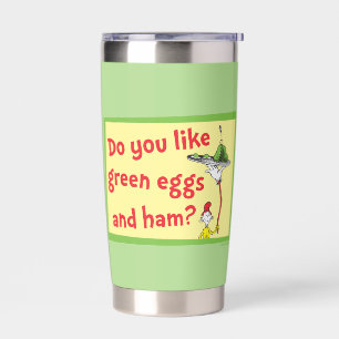 Hou je van groene eieren met ham? geïsoleerde drinkbeker